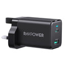 RAVPower RP-PC171 PD 45W2-Port Wall Charger - Black-smartzonekw