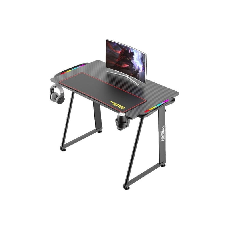 Twisted Minds A Shaped Gaming Desk Carbon Fiber Texture - RGB-smartzonekw