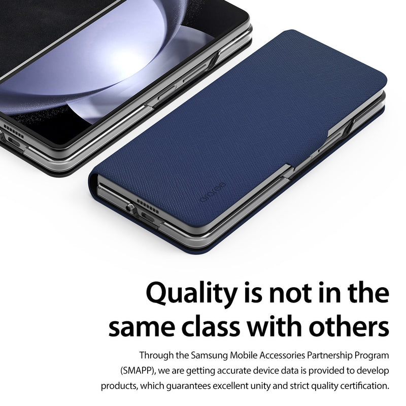 Araree Bonnet Diary Flip Case For Samsung Galaxy Z Fold 5- Ash Blue - Smartzonekw