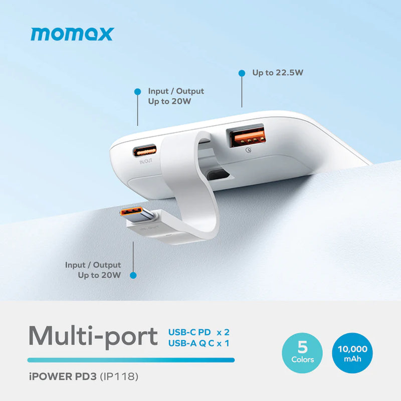 Momax iPower PD 3 10000mAh Battery Pack -smartzonekw