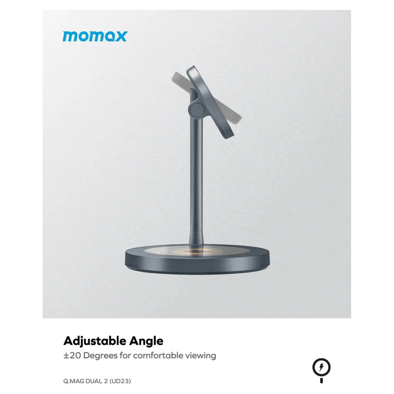 Momax Q.Mag Dual 2 Dual Magnetic Wireless Charging Stand-smartzonekw