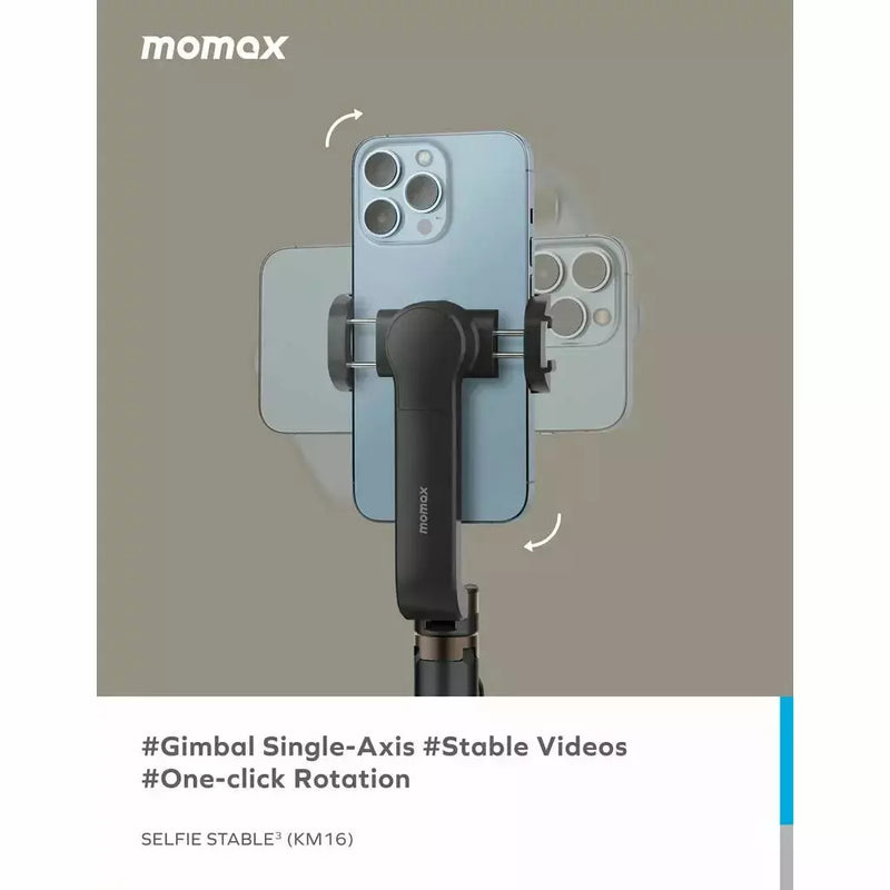 Momax Selfie Stable3 Smartphone Gimbal with Tripod  - Black (KM16)-smartzonekw