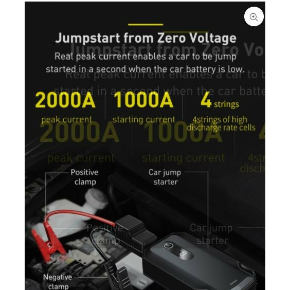 BASEUS Super Energy Air Car Jump Starter 10000mAh Power Bank 1000A Max  Current - Black Wholesale