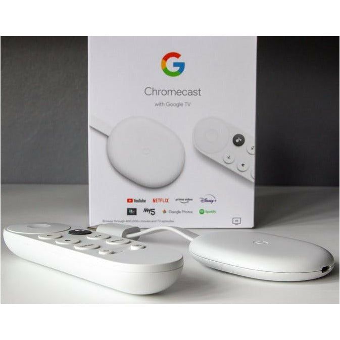 Chromecast with Google TV (4K) Snow – Streaming entertainment on your TV  with voice search – Watch films, TV programmes, Netflix, NOWTV and more in  4K