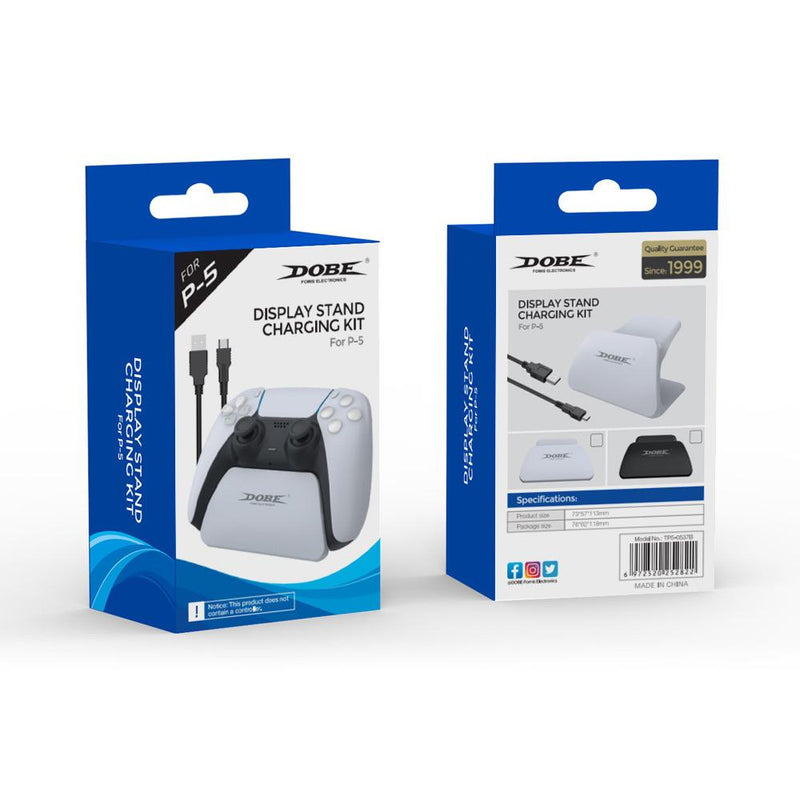 DOBE Display Stand Charging Kit for PlayStation 5 Controller - White - smartzonekw