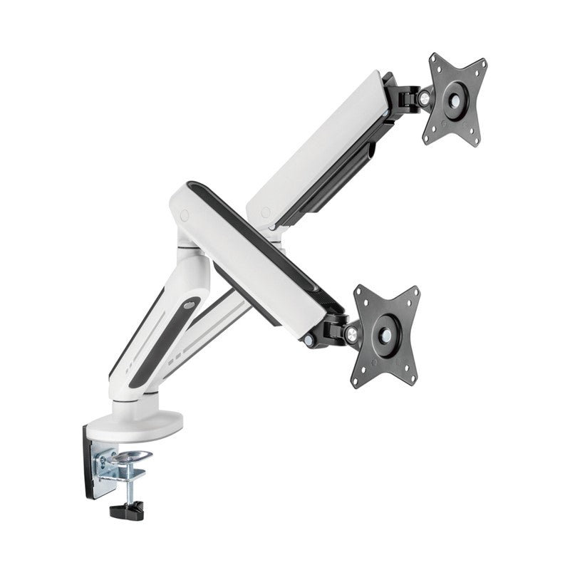 Twisted Minds Dual Monitor Arm, Stand And Mount For Gaming And Office Use 17" - 32" Up To 9 KG With RGB Lighting - White-smartzonekw