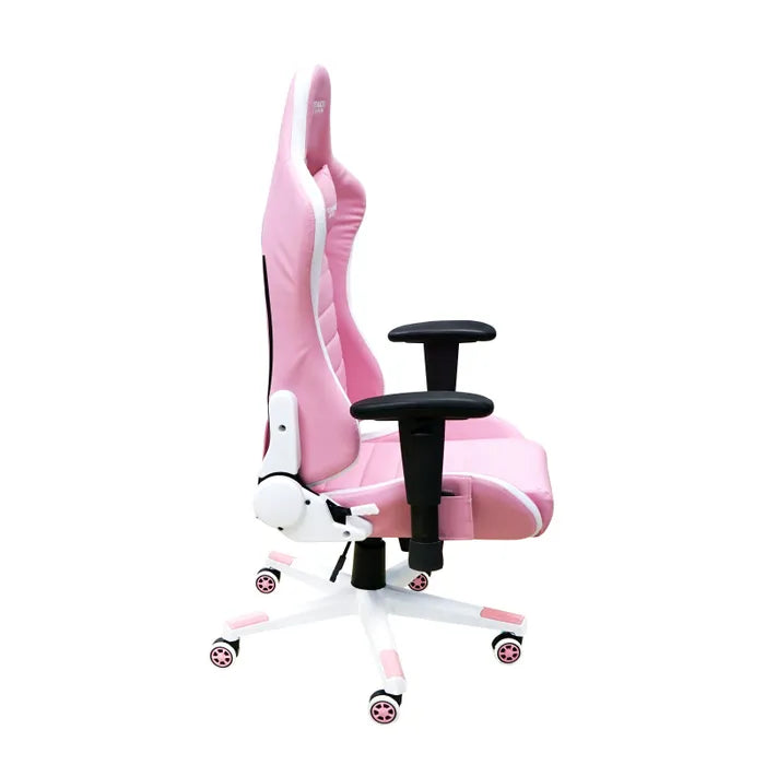 Dragon War GC-015 LED Gaming Chair , 4D Armrest - White/Pink-smartzonekw