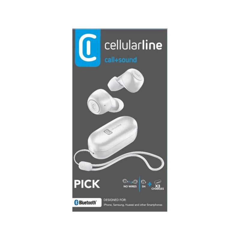 Cellularline Wireless Bluetooth Earphones TWS Earbuds - White-smartzonekw