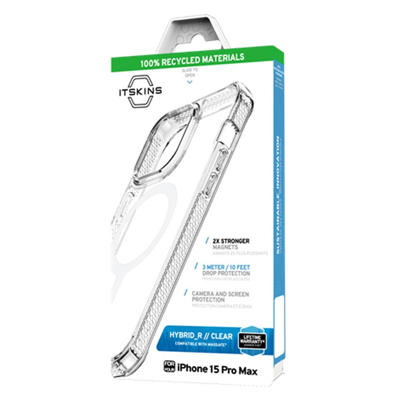 Itskins Hybrid Clear Case Compatible with Magsafe for iPhone 15 Pro Max - Transparent - Smartzonekw