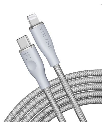 Voltme Powerlink Rugg Double Nylon Cable Type C to Lightning 3A / 2.0M Zinc-Alloy Connector-smartzonekw