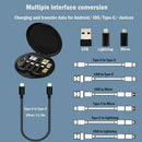 Travelest Multifunctional 60W Fast Charging data cable 3 in 1 USB cable set storage set - Black-smartzonekw