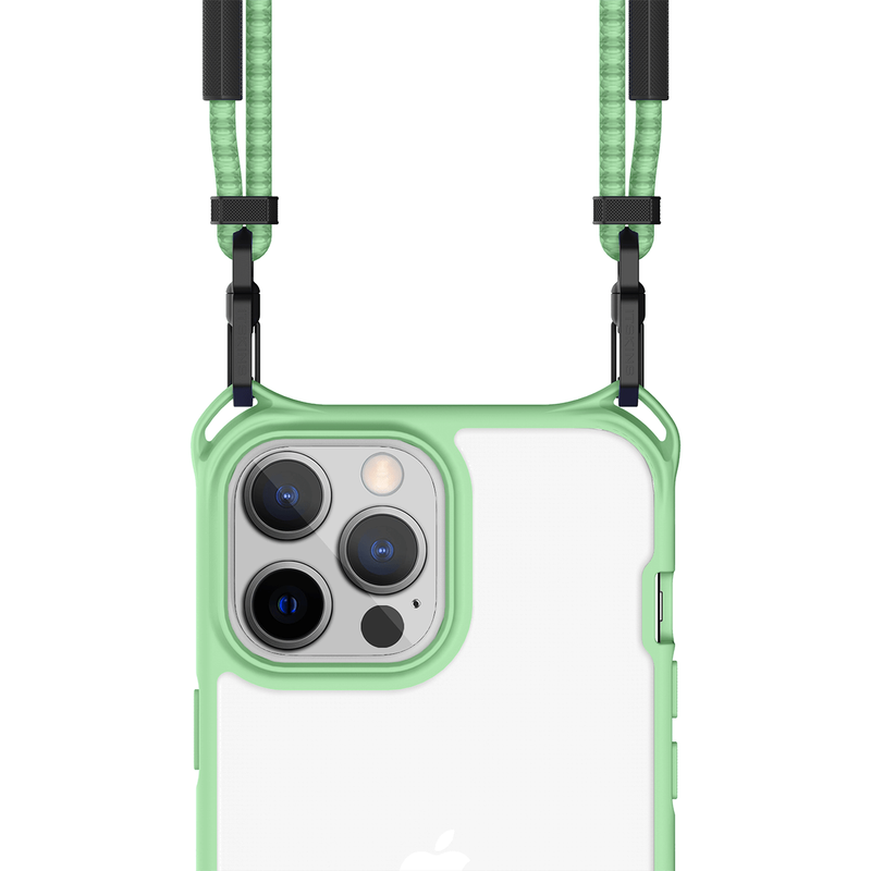 Itskins Hybrid Sling Case for iPhone 13 Pro  - Light Green and Transparent-smartzonekw