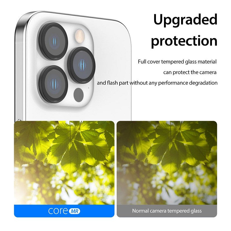 Araree C-Sub Core MR Indiviual Metal Ring Camera Lens Protector Glass for iPhone 15 Pro / 15 Pro Max (3 Camera Ring) - Clear-smartzonekw