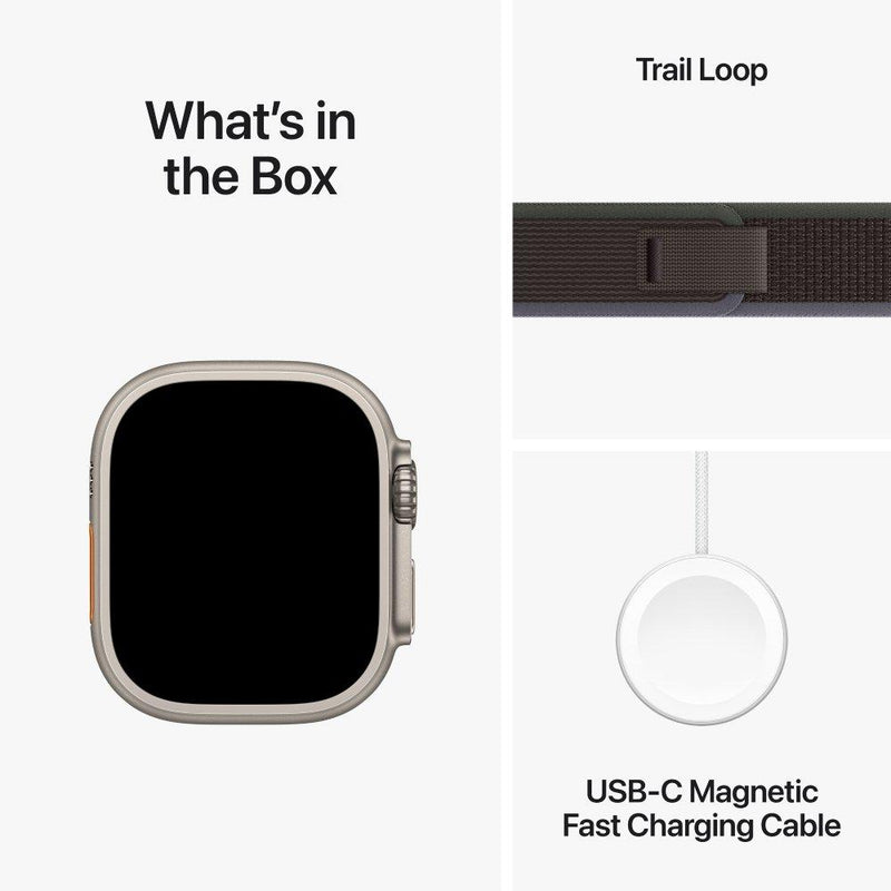 Apple Watch Ultra 2 GPS + Cellular, 49mm Titanium Case with Blue/Black Trail Loop - S/M-smartzonekw