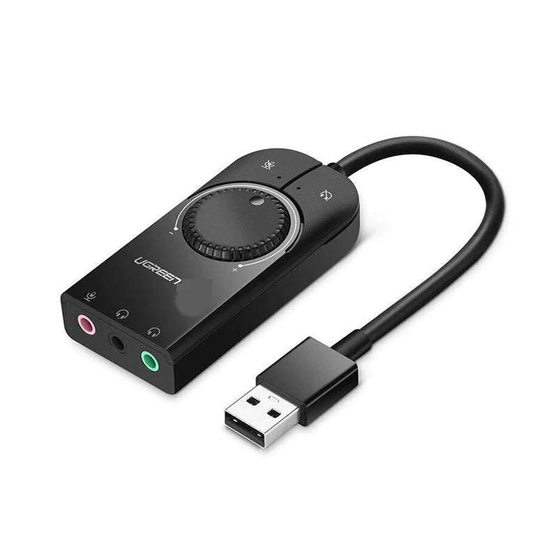 UGREEN USB External Stereo Sound Adapter 15cm - Black-smartzonekw
