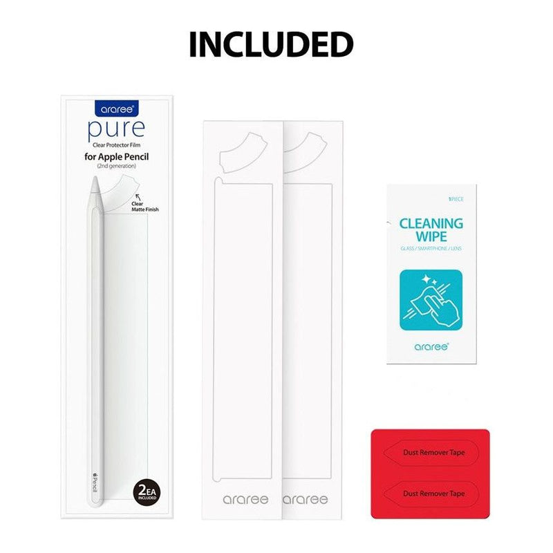 Araree Pure Clear Protector Film for Apple Pencil 2nd Generation - Clear Matte Finish-smartzonekw