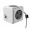 Allocacoc PowerCube Extended USB UK 4X Plug + 2USB, 3M - Gray-smartzonekw