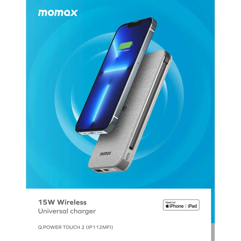 Momax Q.Power TOUCH 2 Wireless Charging Power Bank 10000mAh-smartzonekw