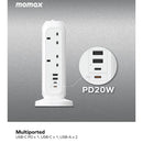 Momax ONEPLUG 11-Outlet Power Strip with USB - White (US11UKW)-smartzonekw