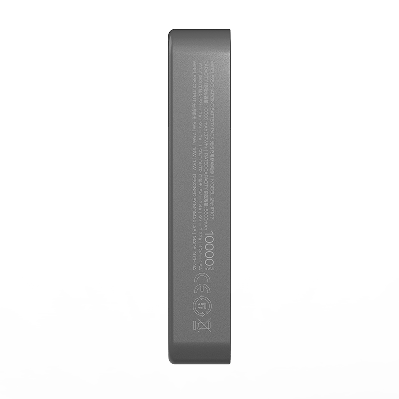 Momax Q.Mag Power7 Magnetic Wireless Battery Pack 10000mAh - Space Grey (IP107E)-smartzonekw