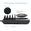 SOOPII WIV6 5in1 4 Ports USB Charging Station, 5W Qi Wireless Charger Pad - Black-smartzonekw