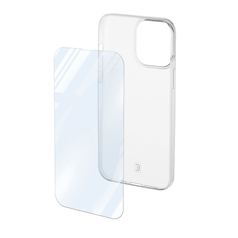 Cellularline Kit: Case + Glass iPhone 14 Pro Max (TRASP-PROTKITIPH14PRMT)-smartzonekw