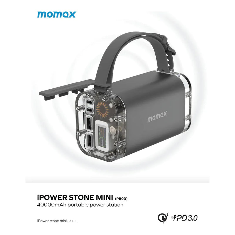 Momax iPowerstone Mini 100W Portable Power Station - Space Grey (PB03E)-smartzonekw