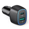 RAVPower RP-VC009 48W Dual Port Car Charger with PD30W + QC3.0 - Black-smartzonekw