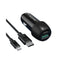 RAVPower RP-VC031 Total 44W Car Chargerr + 1m Cable Combo - Black-smartzonekw