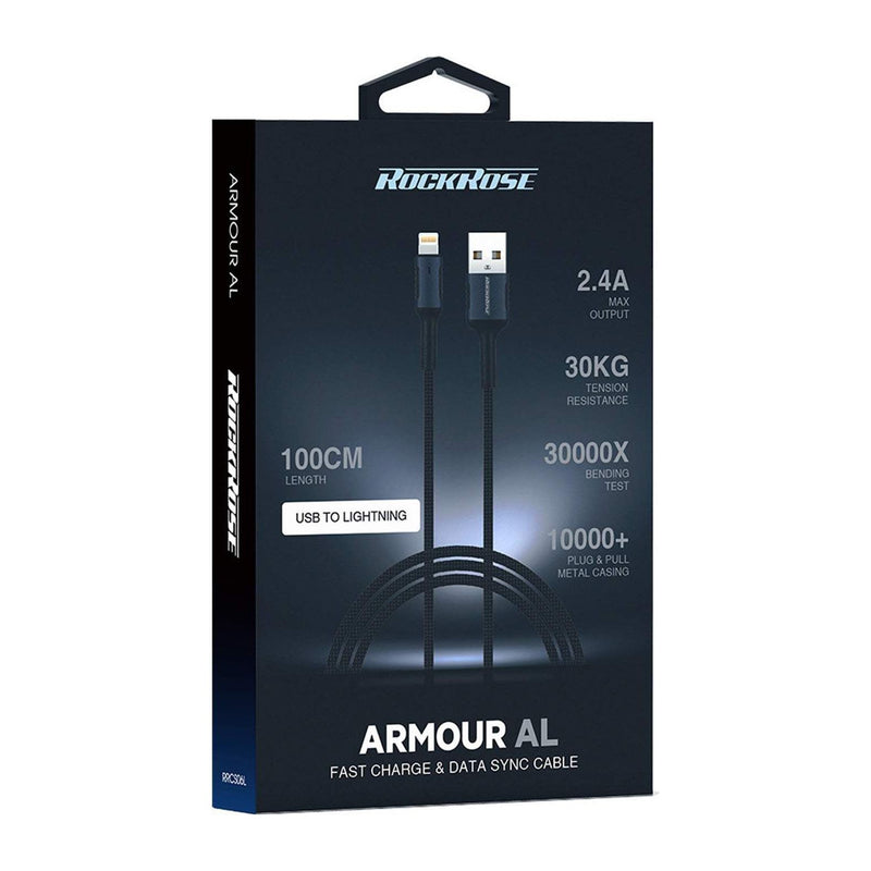 ROCKROSE Armour AL 2.4A 1M Lightning Cable-smartzonekw