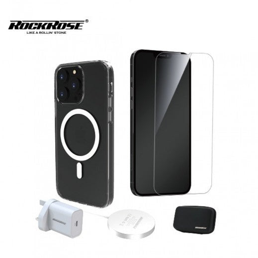 ROCKROSE Protection & Fast Charging Bundle Pack for iPhone 13 Pro Max-smartzonekw