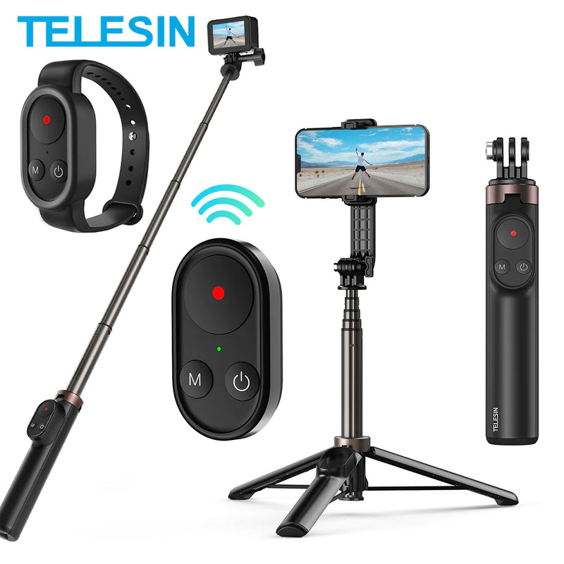 TELESIN Selfie Stick Tripod with Bluetooth Remote and Wrist Strap-smartzonekw
