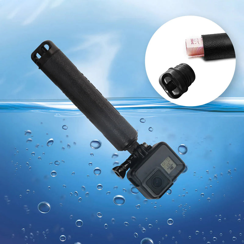 TELESIN 3-Way Waterproof Selfie Stick with Floating Hand Grip for Action Cameras-smartzonekw