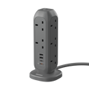 Momax ONEPLUG 11-Outlet Power Strip with USB (2 Meters Cord) - Gray (US11UKE)-smartzonekw