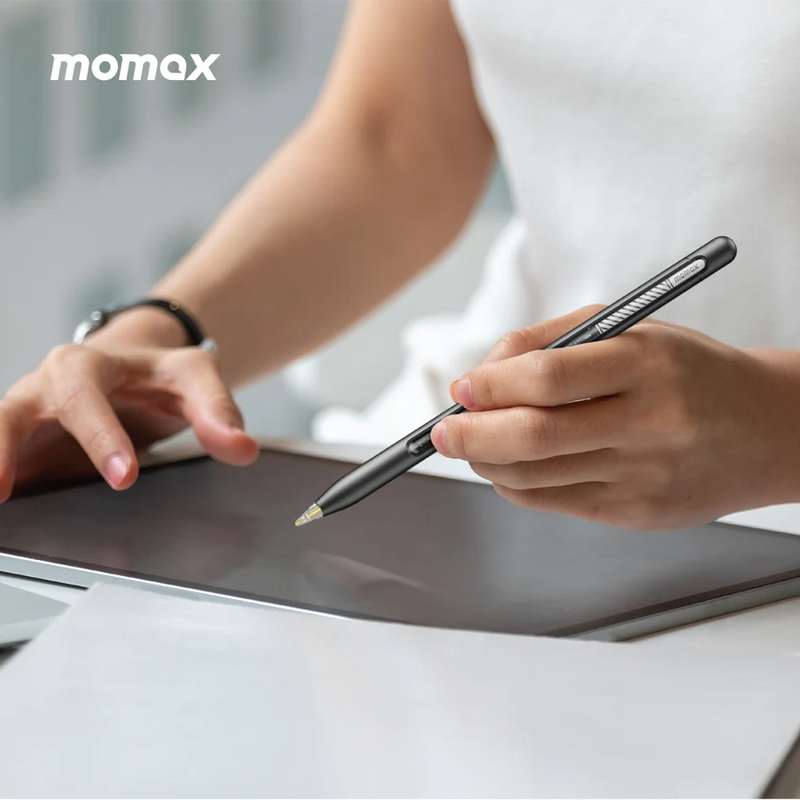 Momax Mag.Link Pro Magnetic Charging Active Stylus Pen - Gray (TP9EPRO)-smartzonekw