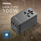 Momax 1-World 100W GaN 4 ports + AC Travel Adapter -Black (UA10D)-smartzonekw