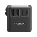 Momax 1-World 65W GaN AC Travel Adaptor - Black (UA8D)-smartzonekw