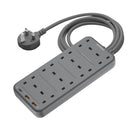 Momax ONEPLUG PD20W 2A1C 8 Outlet Strip  (2 Meters Cord) - Gray (US5UKE)-smartzonekw