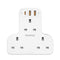 Momax ONEPLUG 3-Outlet T-shaped Extension Socket With USB - White (US6UKW)-smartzonekw