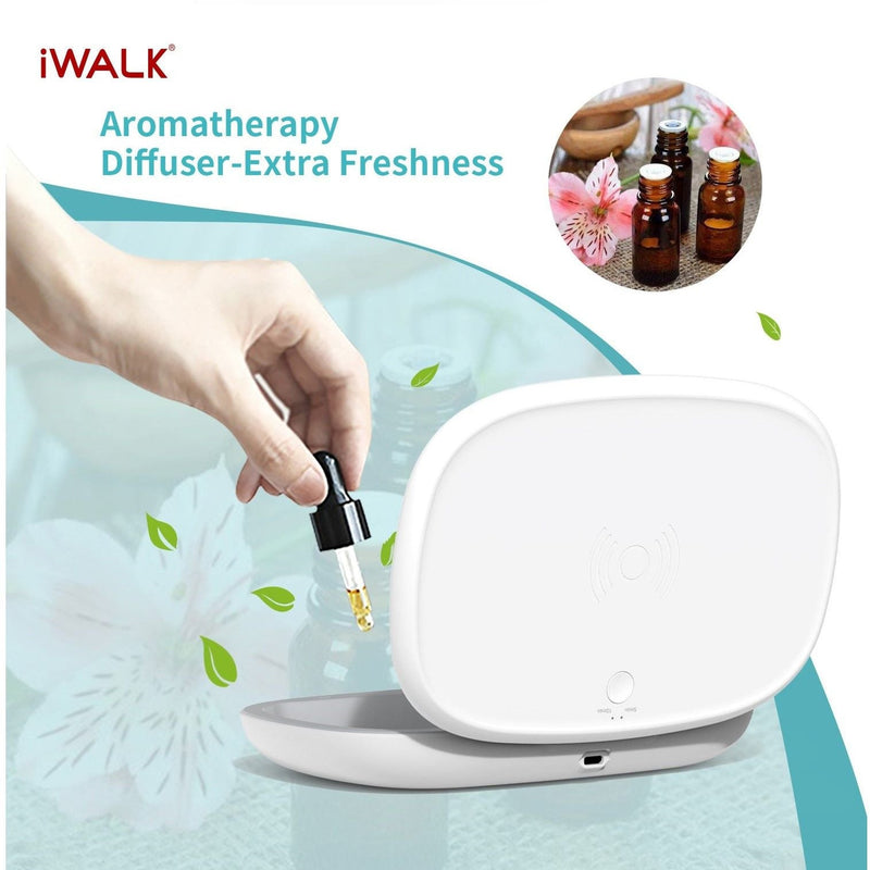Iwalk Capsule Multi-Function Disinfection Box with 10W Wireless Charging - White-smartzonekw