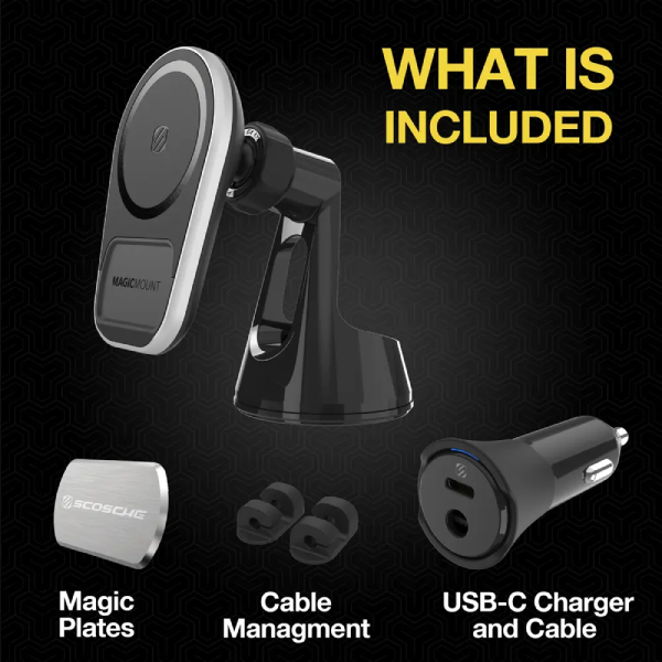 Scosche MagicMount™ Pro Charge5 Window/Dash Magsafe/Universal Wireless Charger-smartzonekw