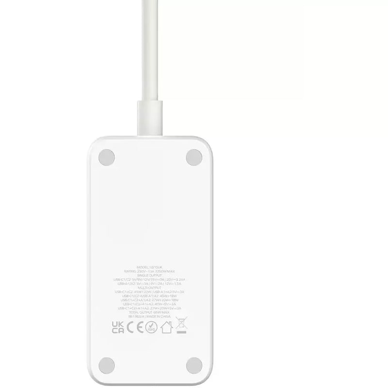 Momax ONEPLUG 65W GaN Extension Cord with USB Power Strip - White (US15UKW)-smartzonekw