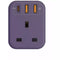 Momax ONEPLUG 1-Outlet Extension Socket With USB - Purple (US10UKU)-smartzonekw