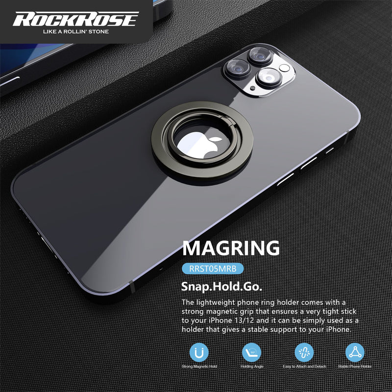 ROCKROSE Magnetic Phone Ring Holder - Black - Smartzonekw