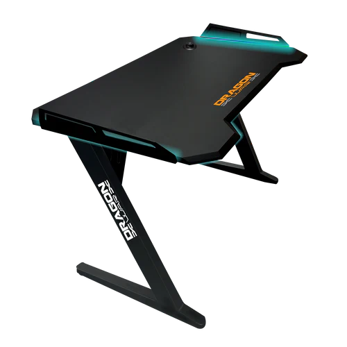 Dragon War GT-006 Gaming Desk , Z Shaped Leg - Black Carbon Fiber Board-smartzonekw
