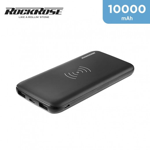 ROCKROSE Airgo 10 Pro 10000mAh PD & QC 3.0 Wireless Power Bank - Black-smartzonekw