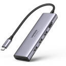 UGreen 6 in 1 multifunctional USB HUB Type C - 3x USB 3.2 Gen 1 / HDMI 4K 60Hz / SD and TF card Reader Gray-smartzonekw