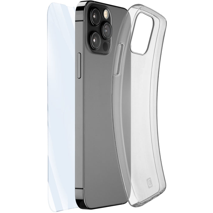 Cellularline Kit: Case + Glass iPhone 14 Pro (TRASP-PROTKITIPH14PROT)-smartzonekw