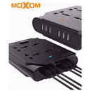 MOXOM  KH-63 4 Socket 6 USB Port Intelligent Power Wall Charger (1.5 Meters Cord)-smartzonekw