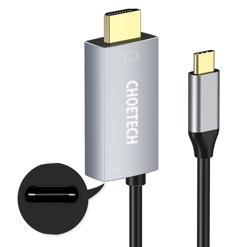 CHOETECH Gold-plated Connectors , USB-C to HDMI+PD Cable (XCH-M180GY) - smartzonekw